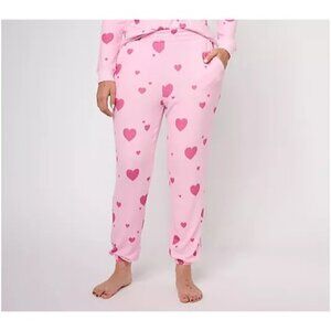 Bumblebella by Jill Martin Graphic Joggers Rose Hearts Size Medium Elastic Waist